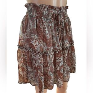 Dress Forum Paisley Print Brown Women’s Skirt L